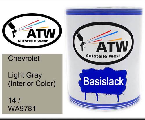 Chevrolet, Light Gray (Interior Color), 14 / WA9781: 1L Lackdose, von ATW Autoteile West.